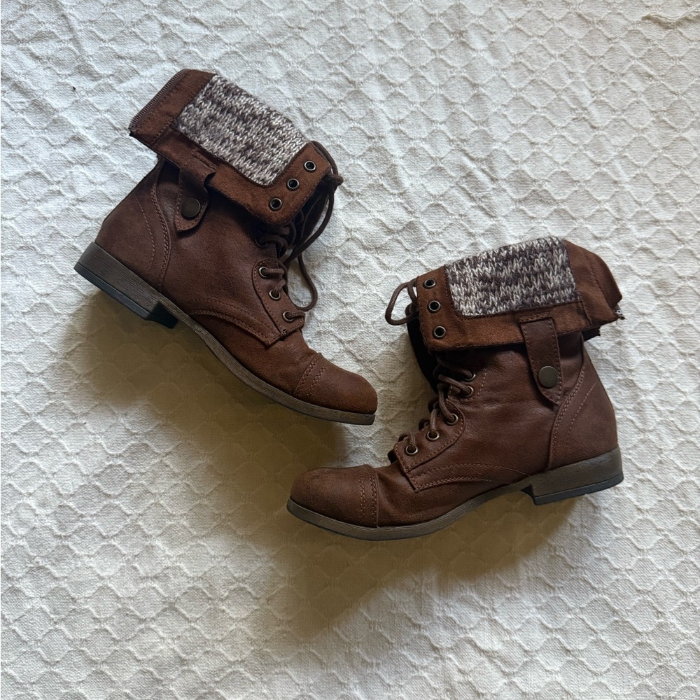 Massimo Brown Combat & Moto Boots